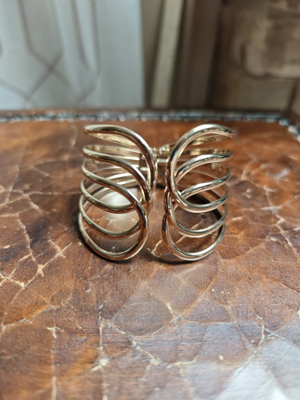 Gold-Tone Multi-Loop Women's Cuff Bracelet